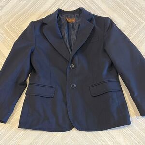 Leon Boys Navy Blue Two Button Blazer - Size 6